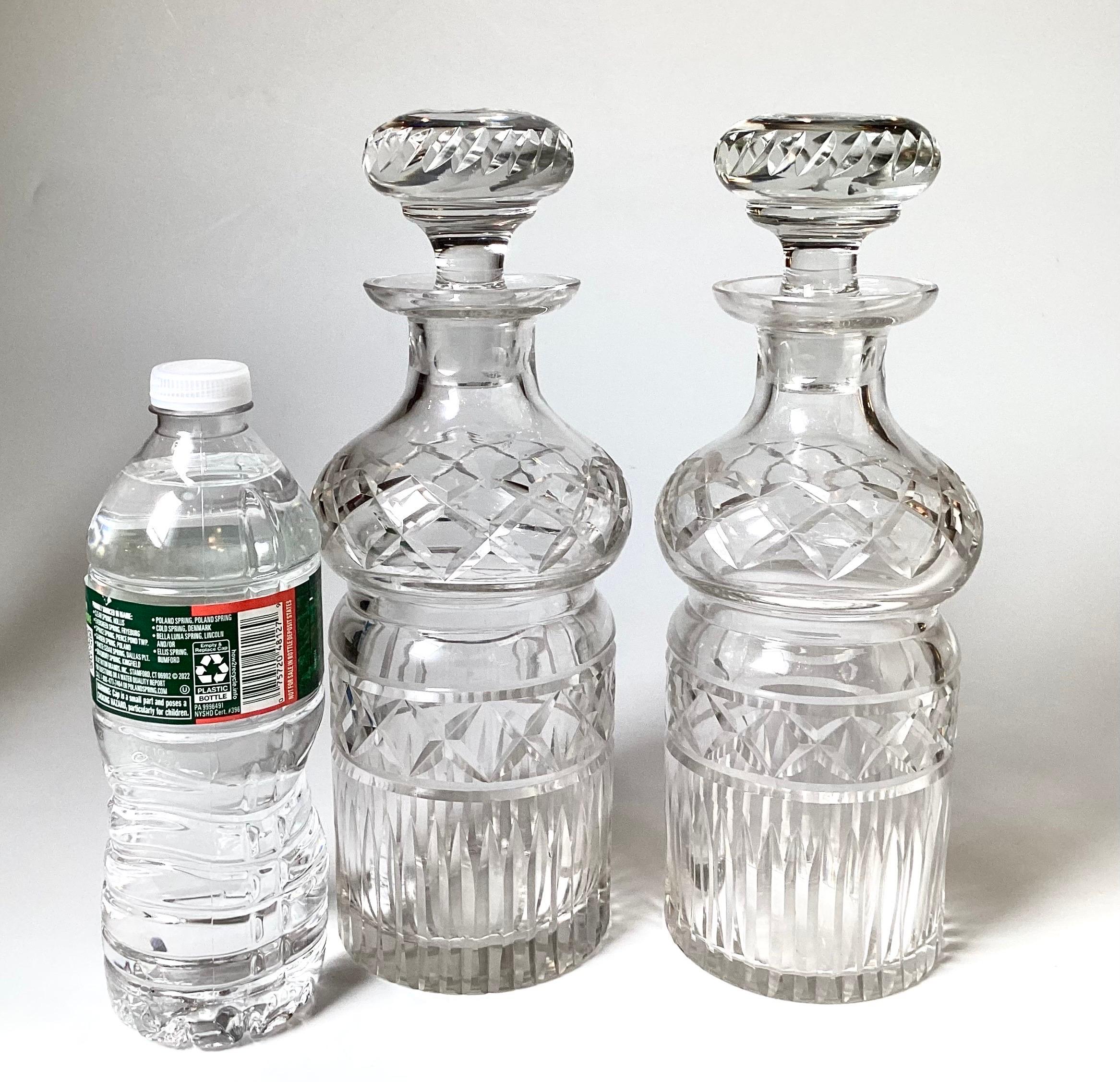 Pait of 19th Century Cut Glass Spirit Decanters For Sale 3