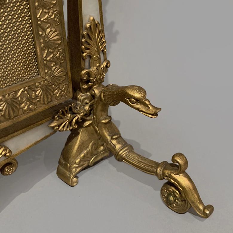 19th Century Palais Royal Gilt Bronze and Mother of Pearl Toilet Mirror, circa 1850 For Sale