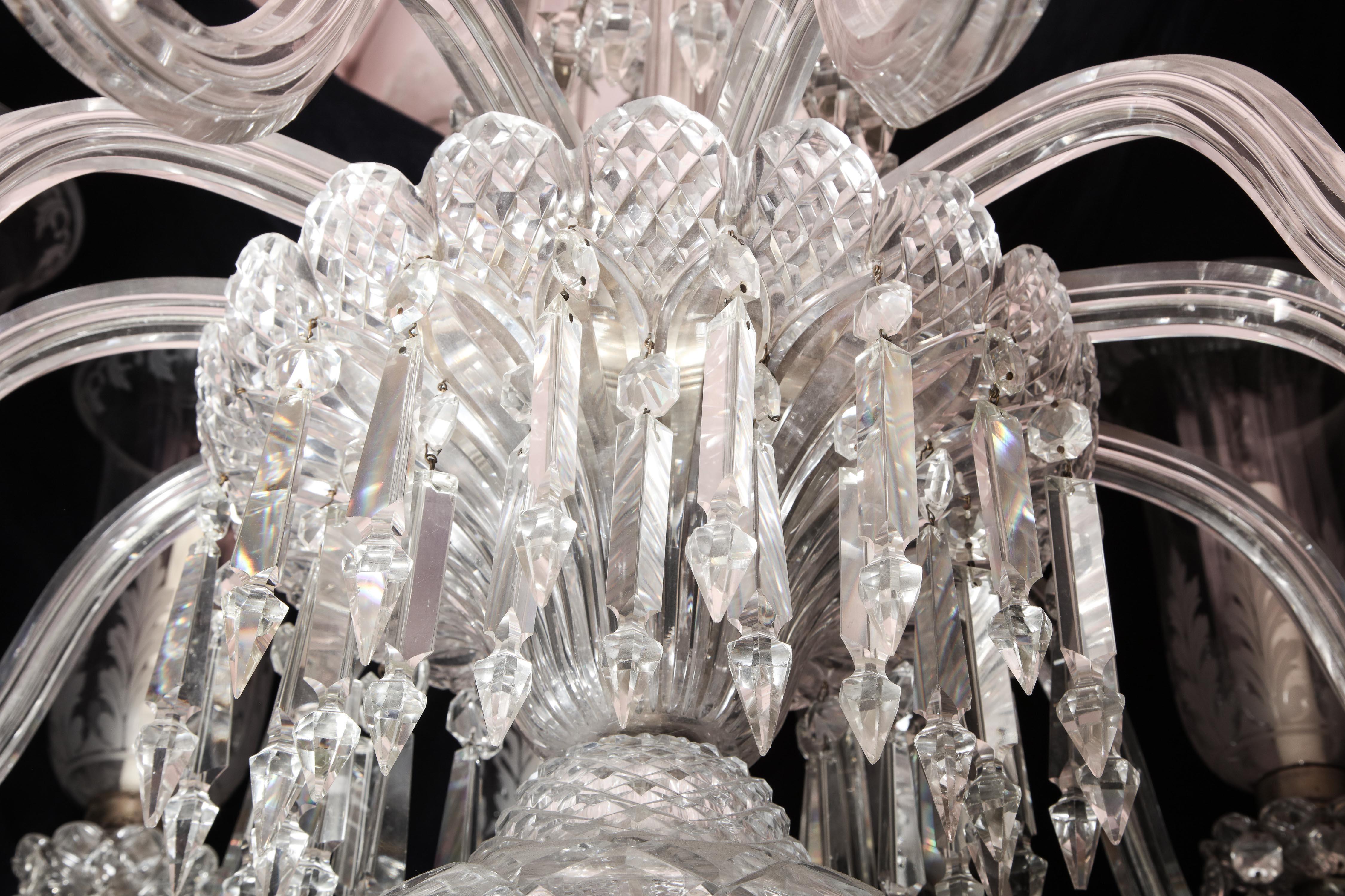 Palatial and Large Antique French Louis XVI Cut Crystal Chandelier For Sale 6