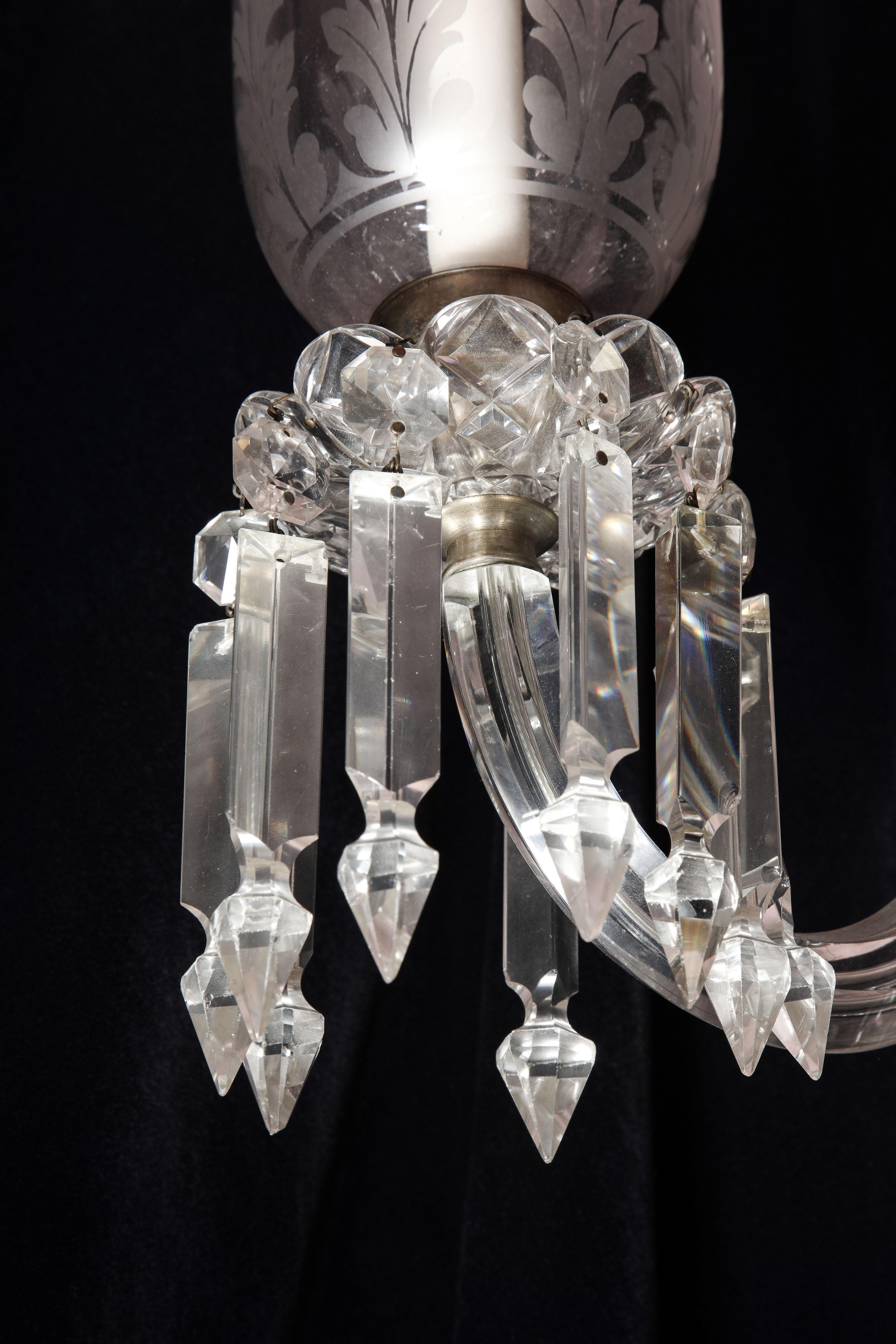 Palatial et grand lustre français ancien en cristal taillé Louis XVI en vente 6