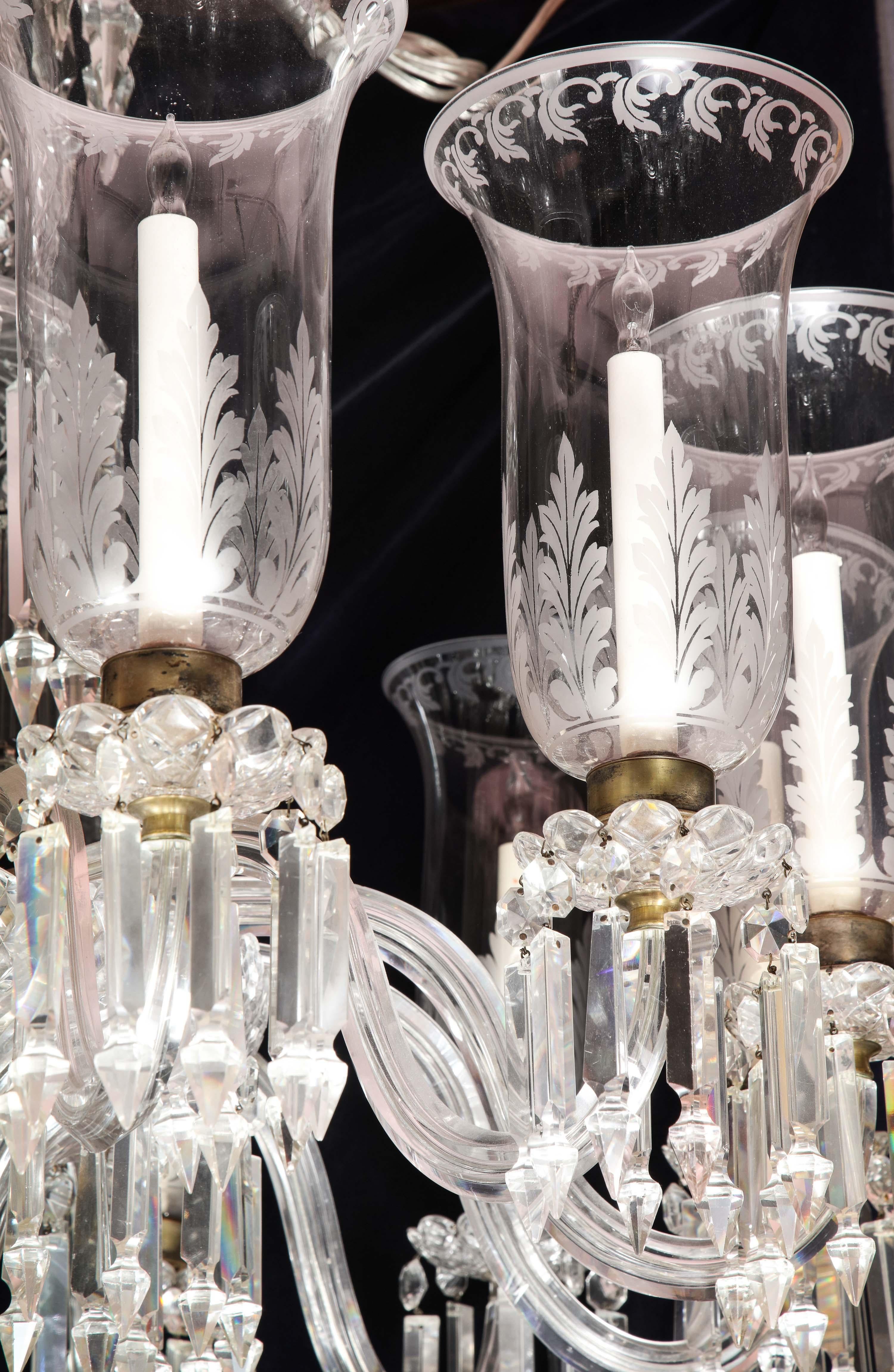 Cristal Palatial et grand lustre français ancien en cristal taillé Louis XVI en vente