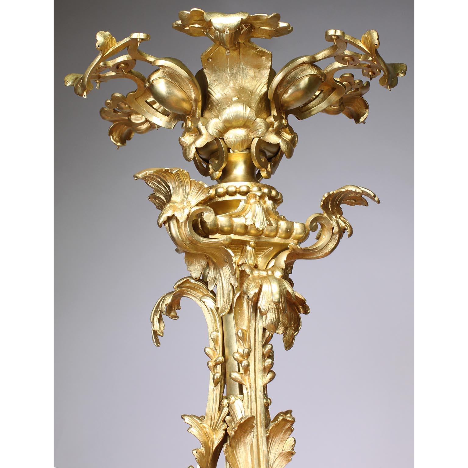 Palatial French 19th Century Louis XV Style Gilt-Bronze 39-L Cherub Chandelier For Sale 8