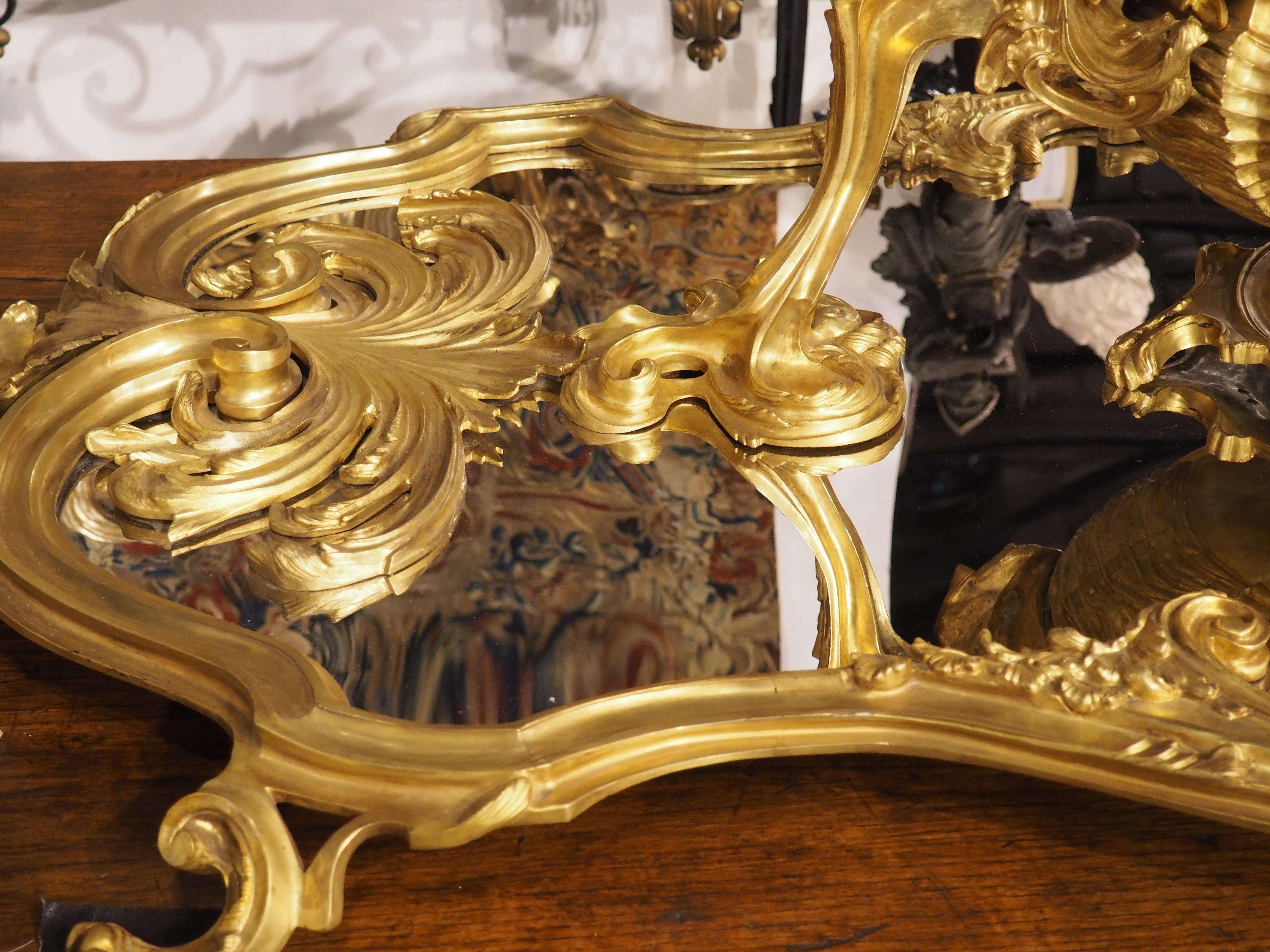 Un somptueux Surtout de table avec jardinière en bronze doré français avec miroir, L-74,5 en vente 9