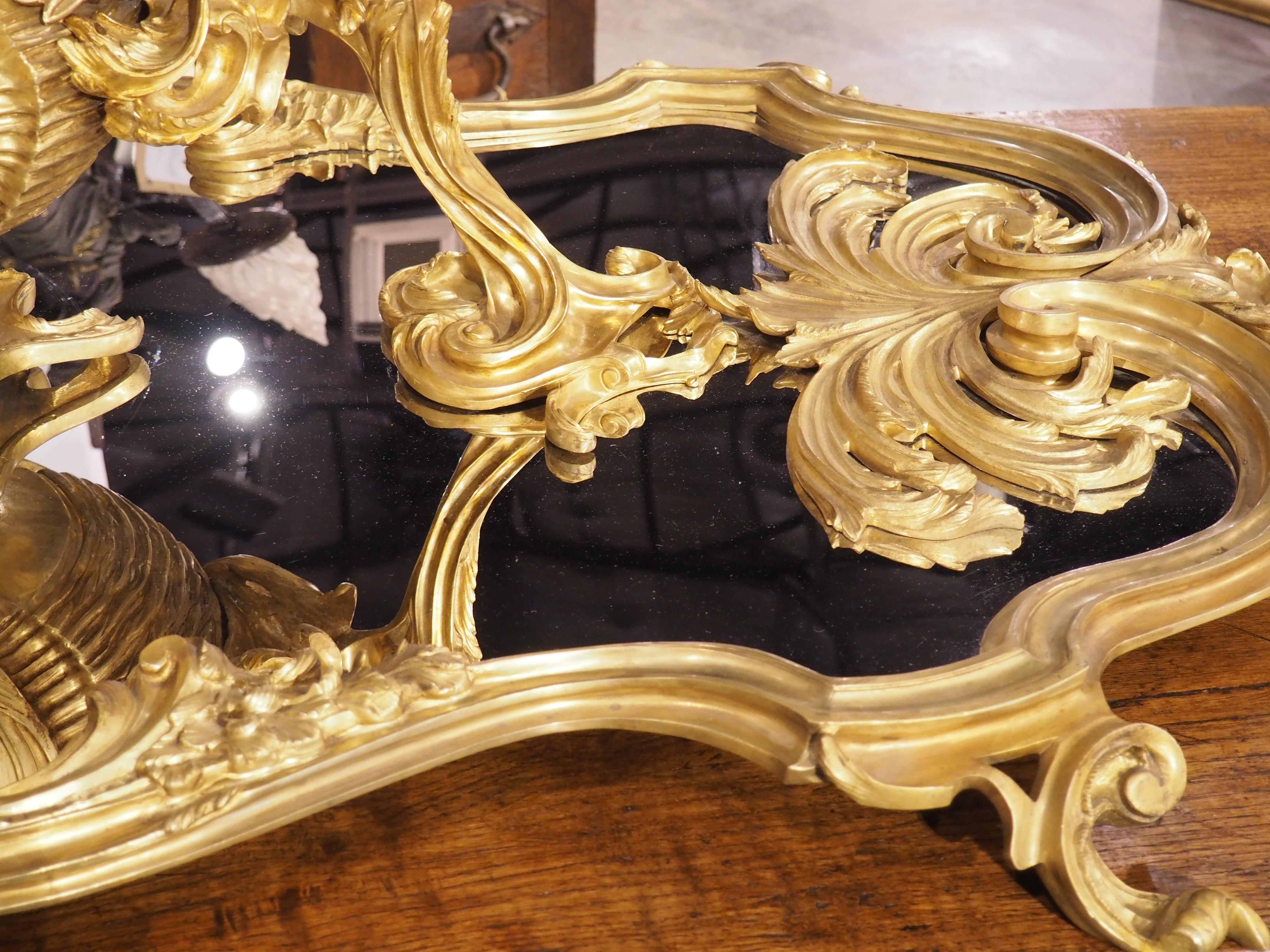 Un somptueux Surtout de table avec jardinière en bronze doré français avec miroir, L-74,5 en vente 10