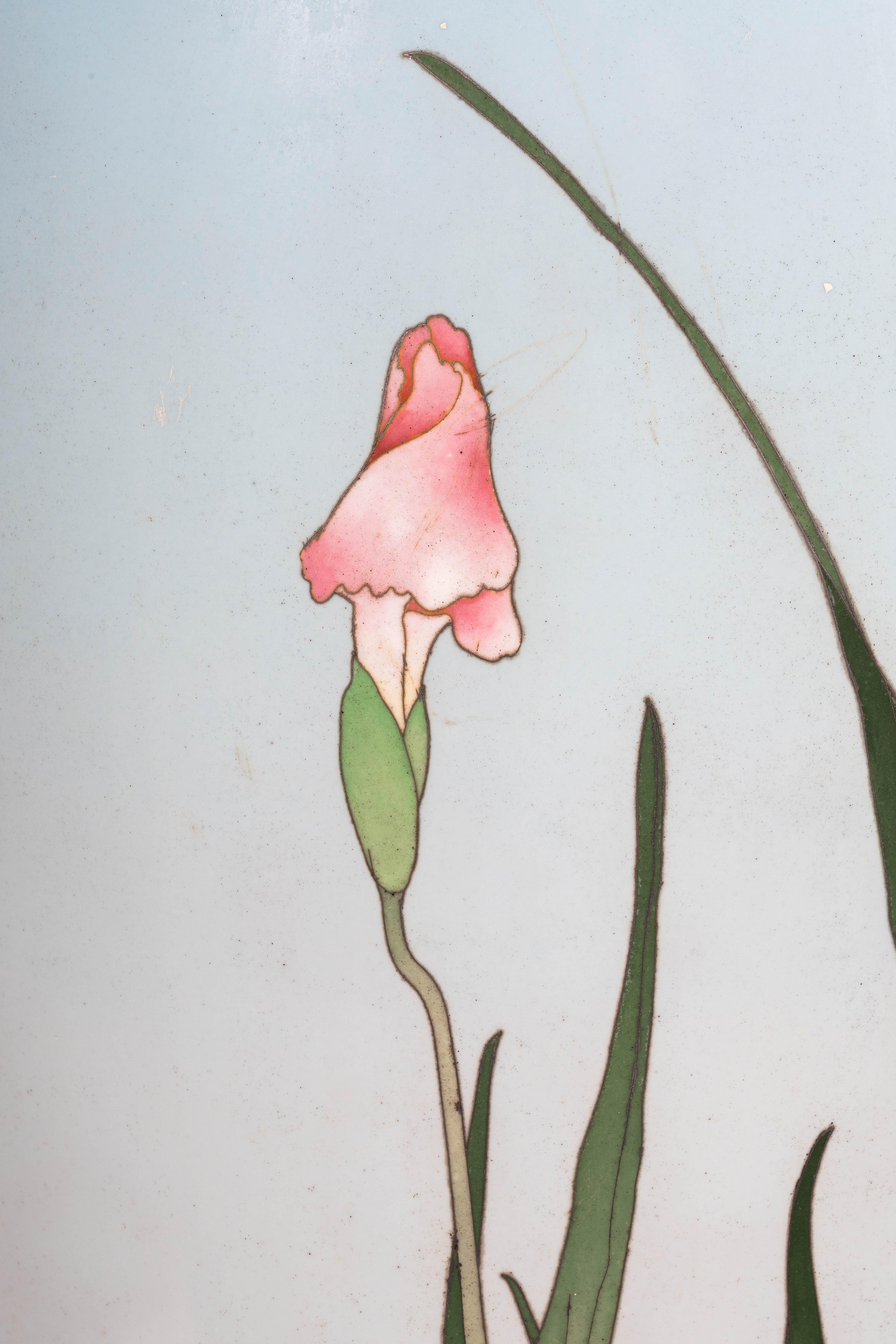 A Palatial Japanese Cloisonne Enamel Powder Blue Vase, Kawade Shibataro 15