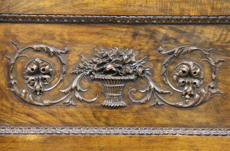 Palatial Late 18th Century Louis XVI Hand Carved Walnut and Mahogany Armoire In Good Condition In New York, NY