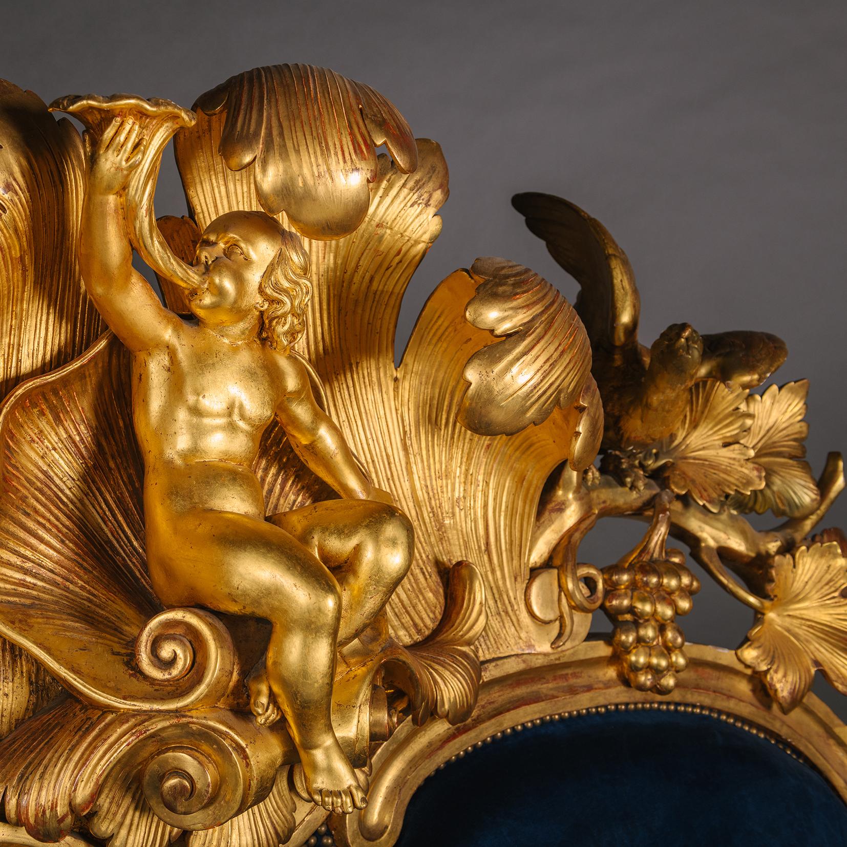 Ein palastartiges Neo-Rokoko-Giltwood-Kanapee im Zustand „Gut“ im Angebot in Brighton, West Sussex