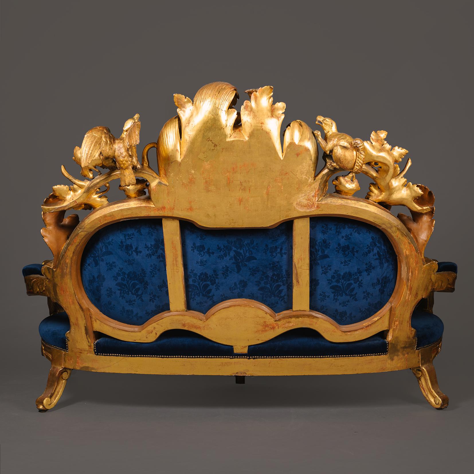 Ein palastartiges Neo-Rokoko-Giltwood-Kanapee im Angebot 1