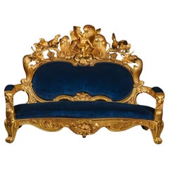 Ein palastartiges Neo-Rokoko-Giltwood-Kanapee