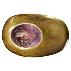 Paläochristlicher 22-karätiger Goldring mit Amethyst-Intaglio 4. Jahrhundert AD