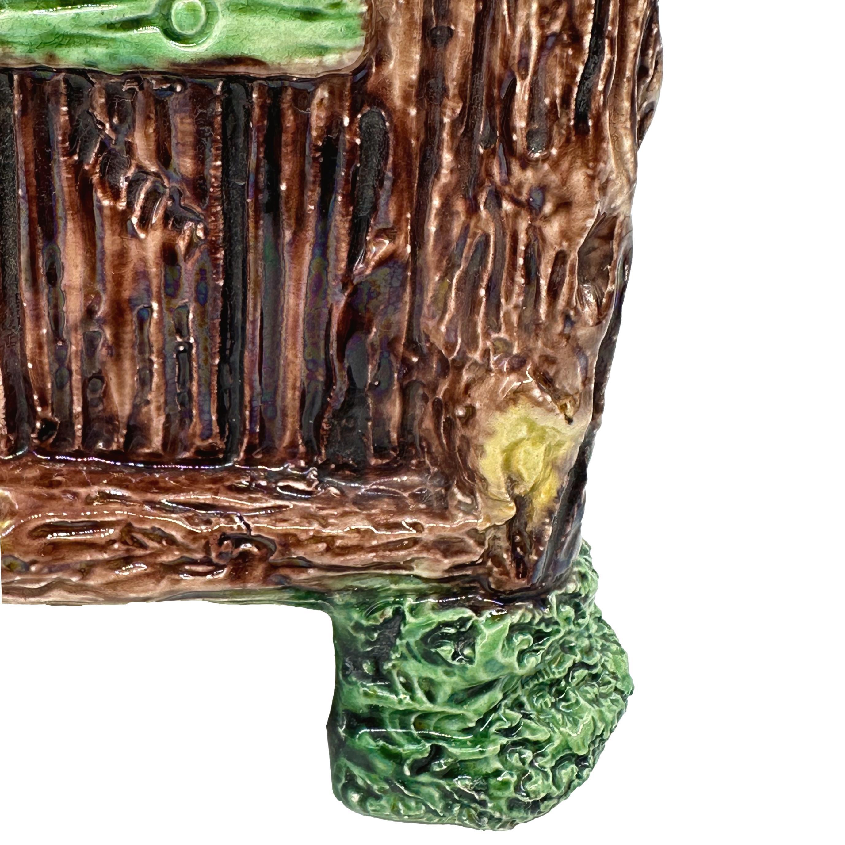 A Palissy Ware Majolica Jardinière, Bird's Nest and Snake, School of Paris, 1880 For Sale 2