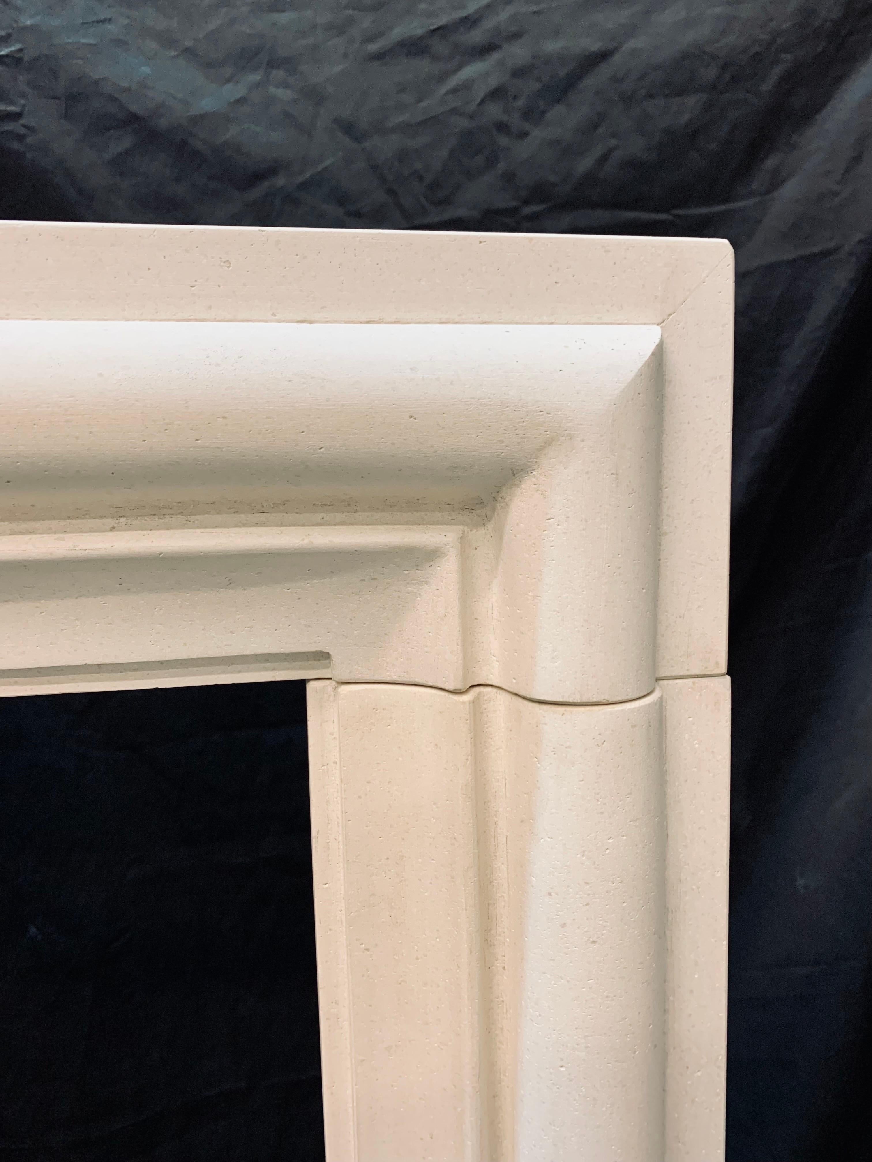 Mid-20th Century Palladian Manner Carved Limestone Fireplace Surround For Sale