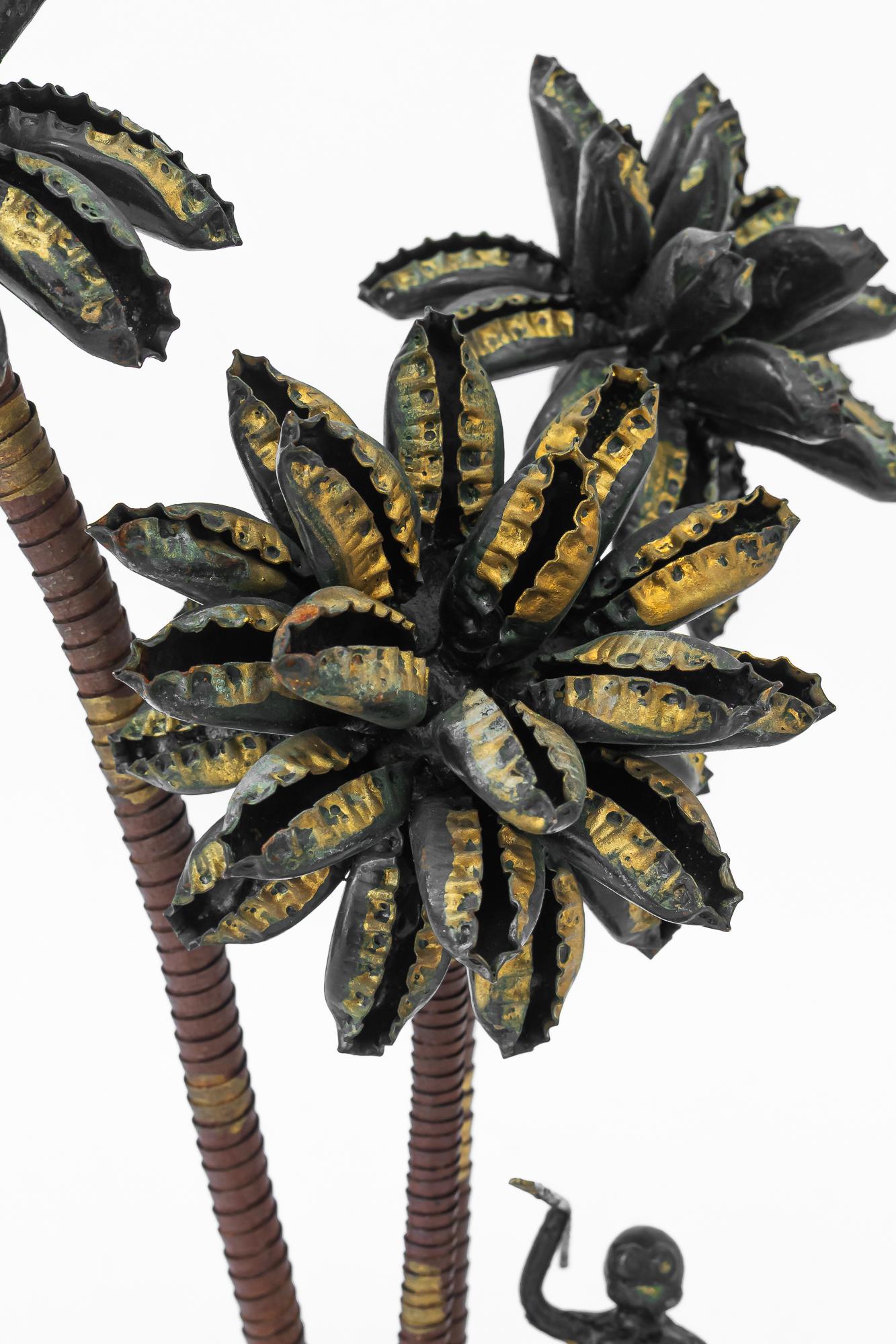 A palm scene made of iron and Bottle caps ( handwork ) vienna around 1970s For Sale 1