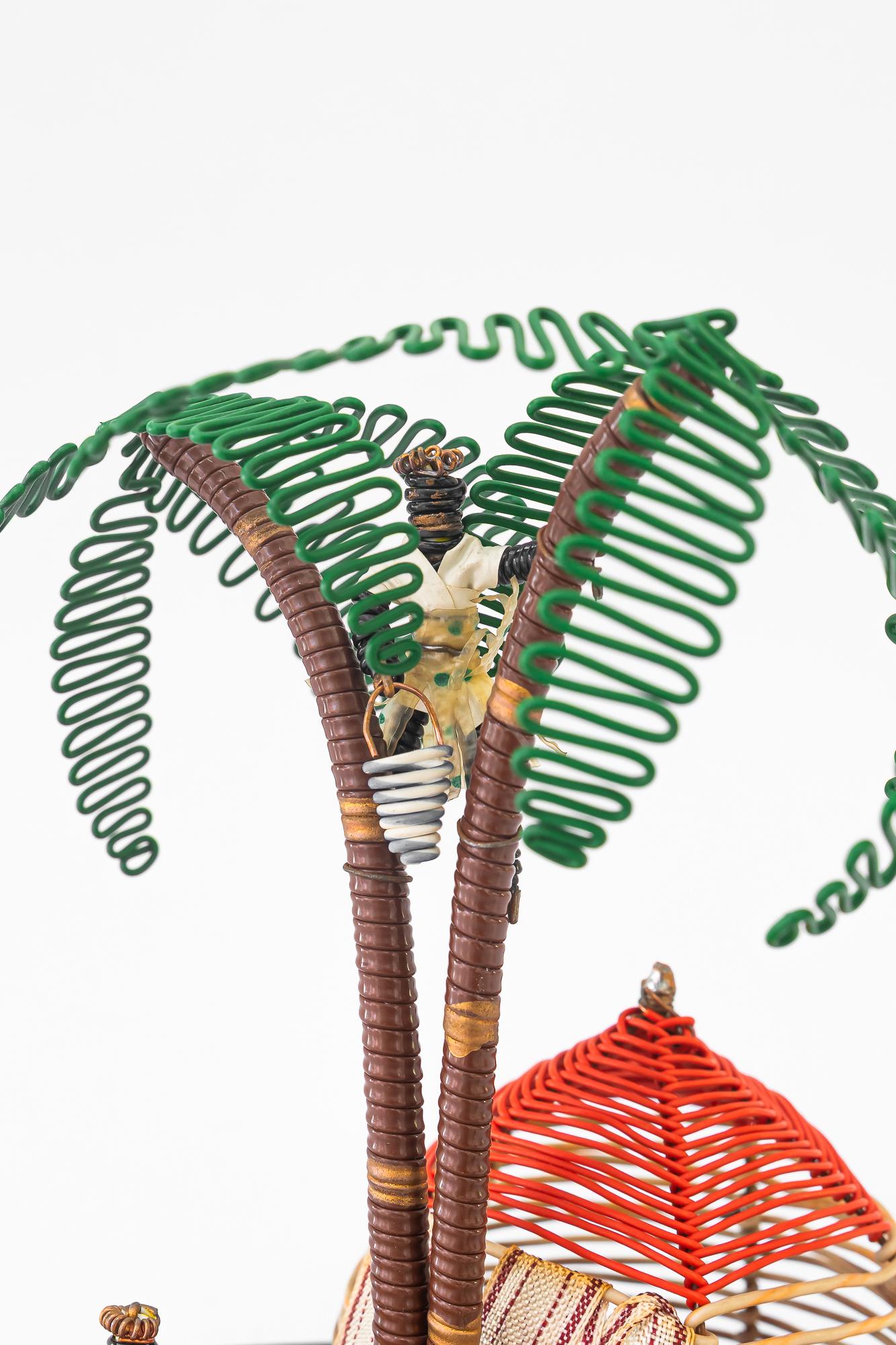 A palm scene made of wire ( handwork ) vienna around 1970s For Sale 3