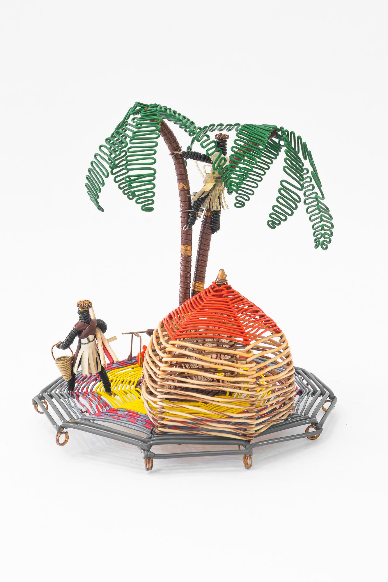 A palm scene made of wire ( handwork ) vienna around 1970s For Sale 4