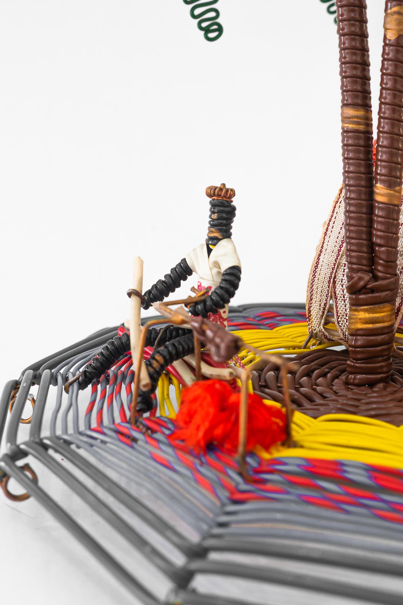 A palm scene made of wire ( handwork ) vienna around 1970s For Sale 2