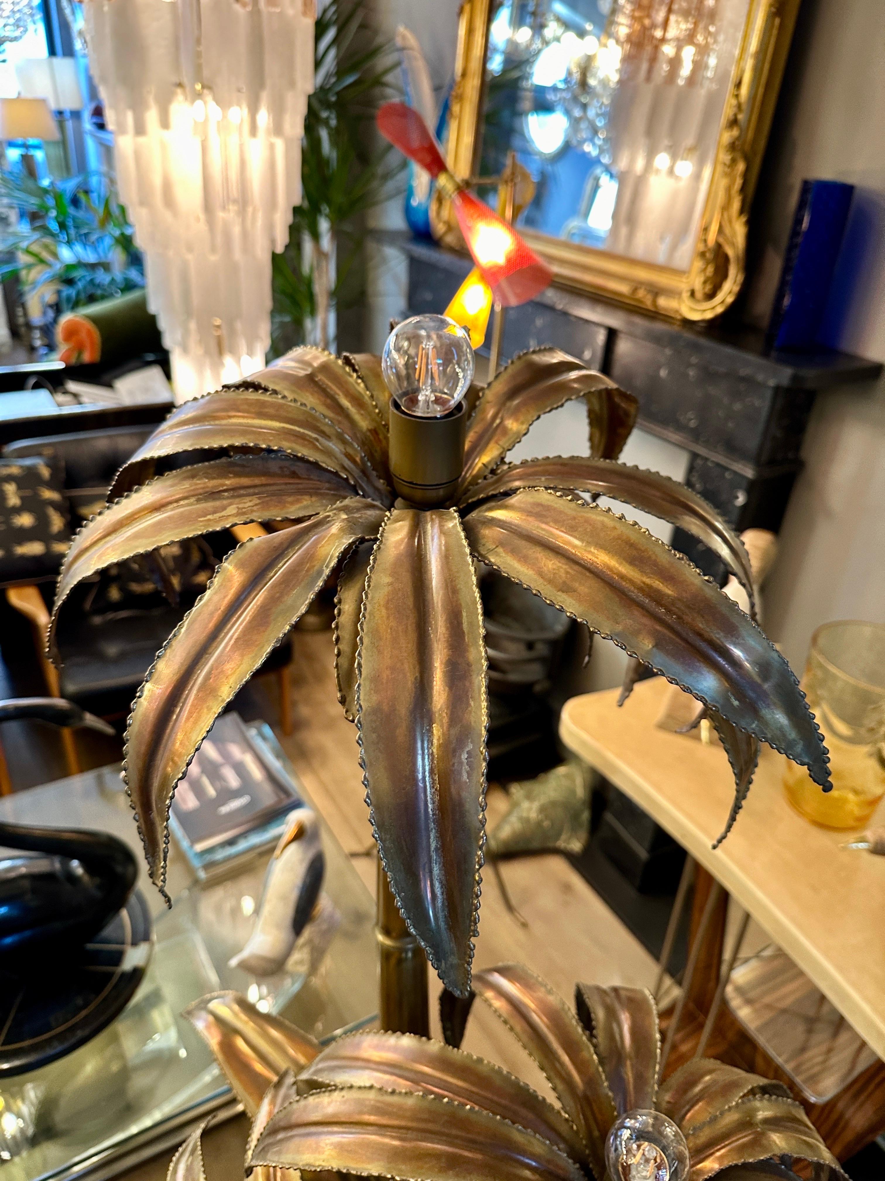 Brass A Palm Tree Floor lamp By Maison Jansen For Sale