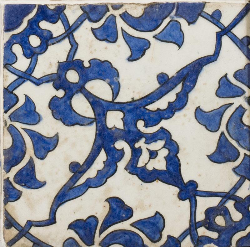 18th Century and Earlier A panel of four square Ottoman Empire ‘Dome of the Rock’ tiles For Sale