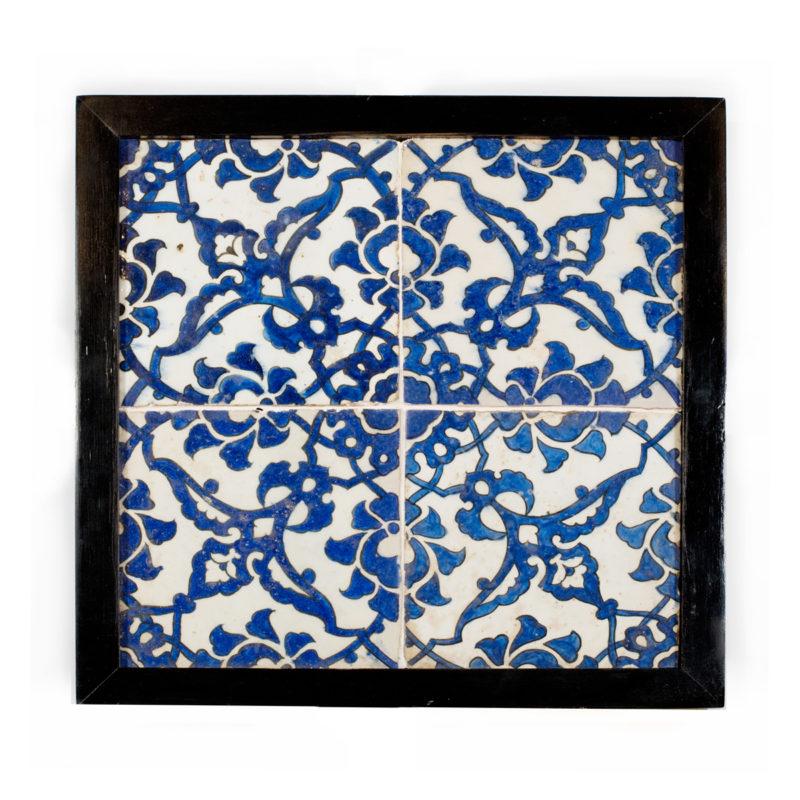 A panel of four square Ottoman Empire ‘Dome of the Rock’ tiles For Sale 1