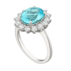 A Paraiba tourmaline and diamond cluster ring