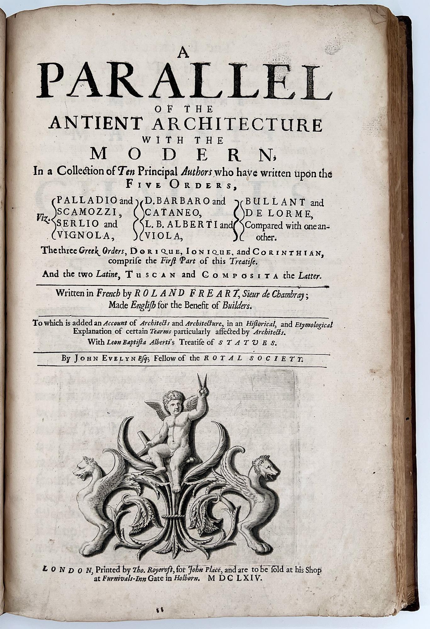 Anglais Parallèle entre l'architecture ancienne et le moderne de John EVELYN en vente