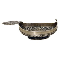 A Parcel-Gilt Silver Kovsh, Ovchinnikov, Moscow, 1883