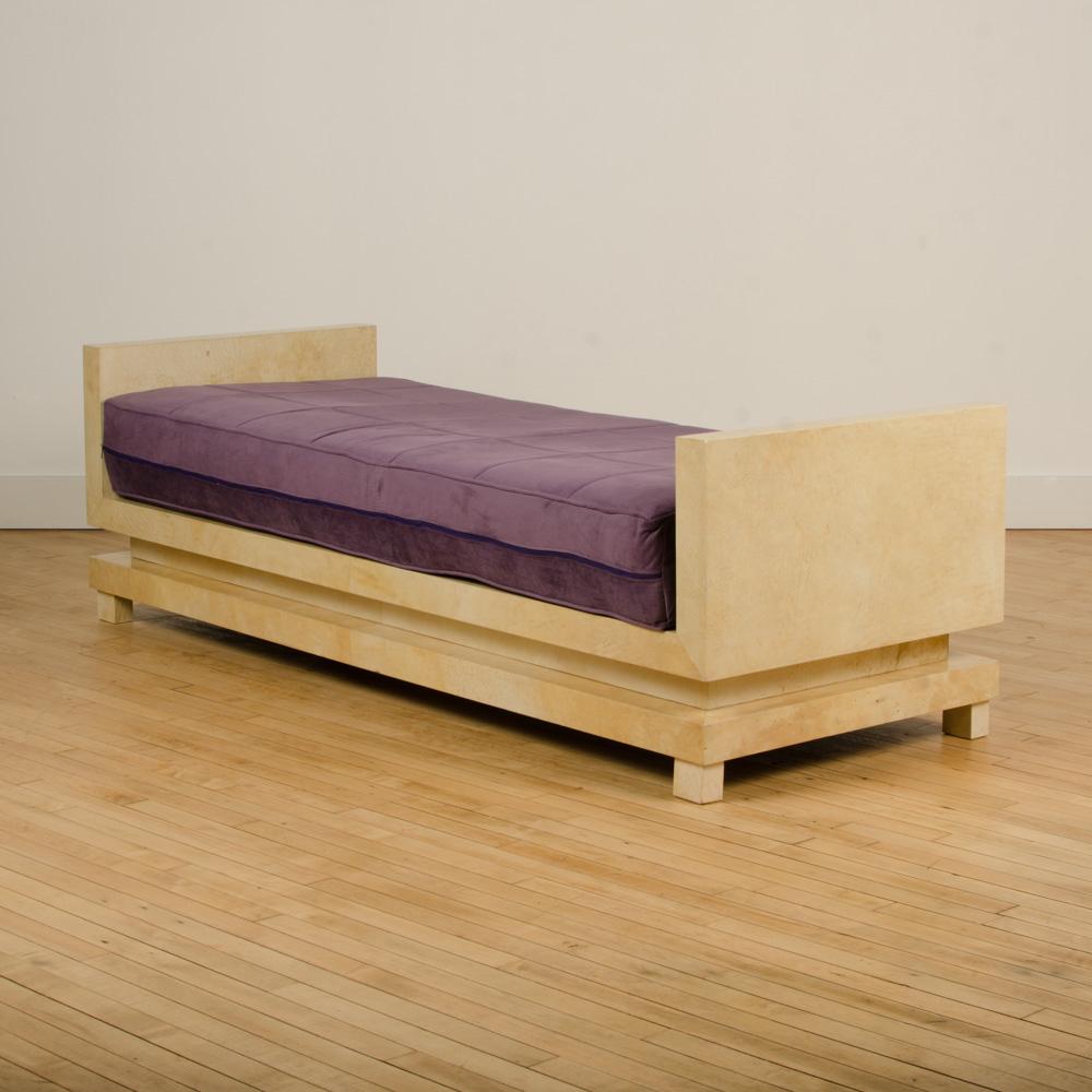 Parchment Covered Daybed in the Manner of Jean-Michel Frank, Contemporary In Good Condition In Philadelphia, PA