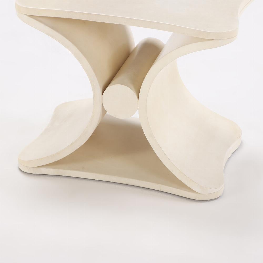 Contemporary A parchment covered stool or end table For Sale