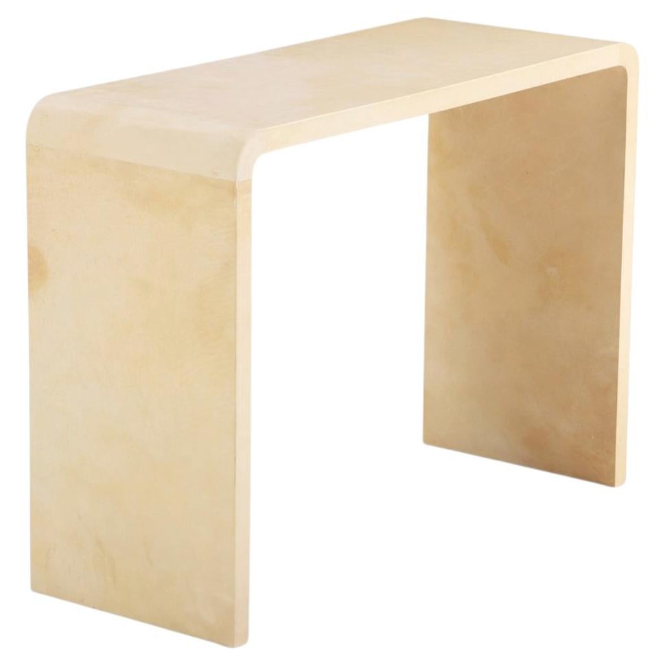 A Parchment Covered Waterfall Console. For Sale