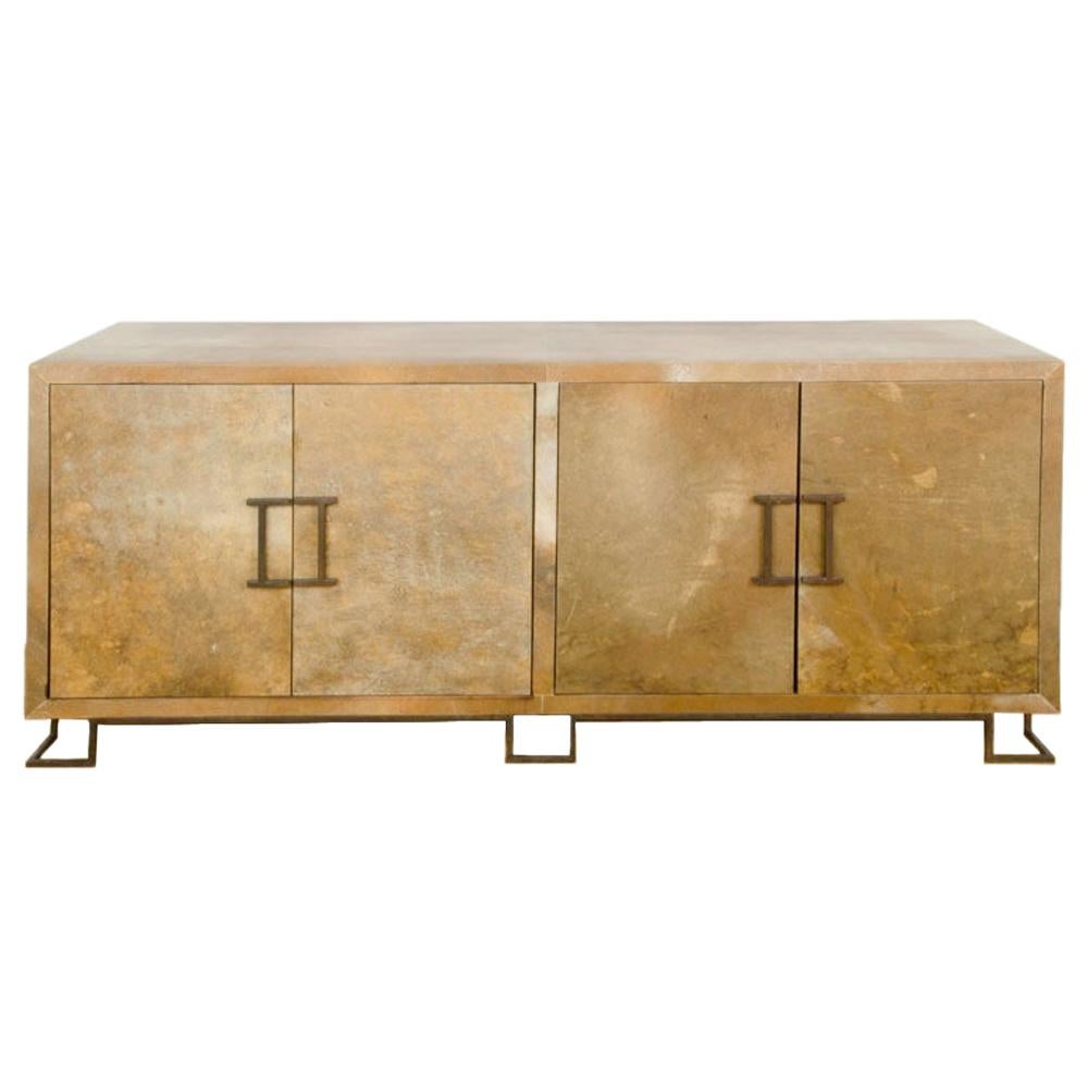 Parchment Credenza in the Manner of James Mont, Contemporary For Sale