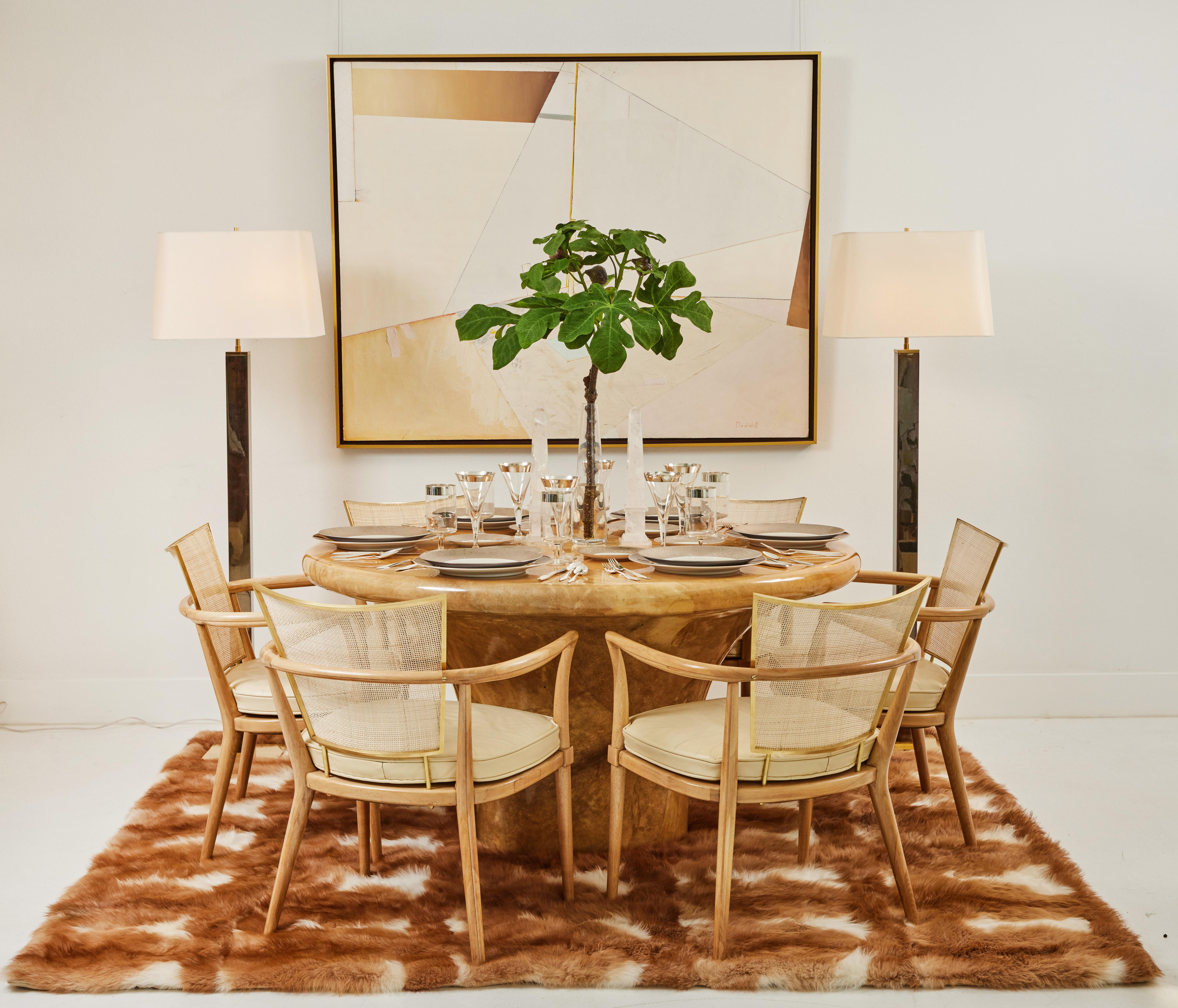 Late 20th Century Parchment Veneered Mushroom Form Table by Karl Springer