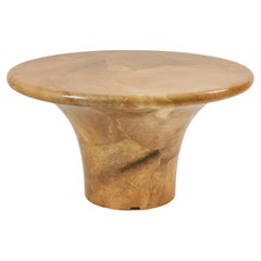 Parchment Veneered Mushroom Form Table by Karl Springer