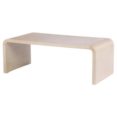 A Parchment Waterfall Coffee Table, in the manner of Jean-Michel Frank.