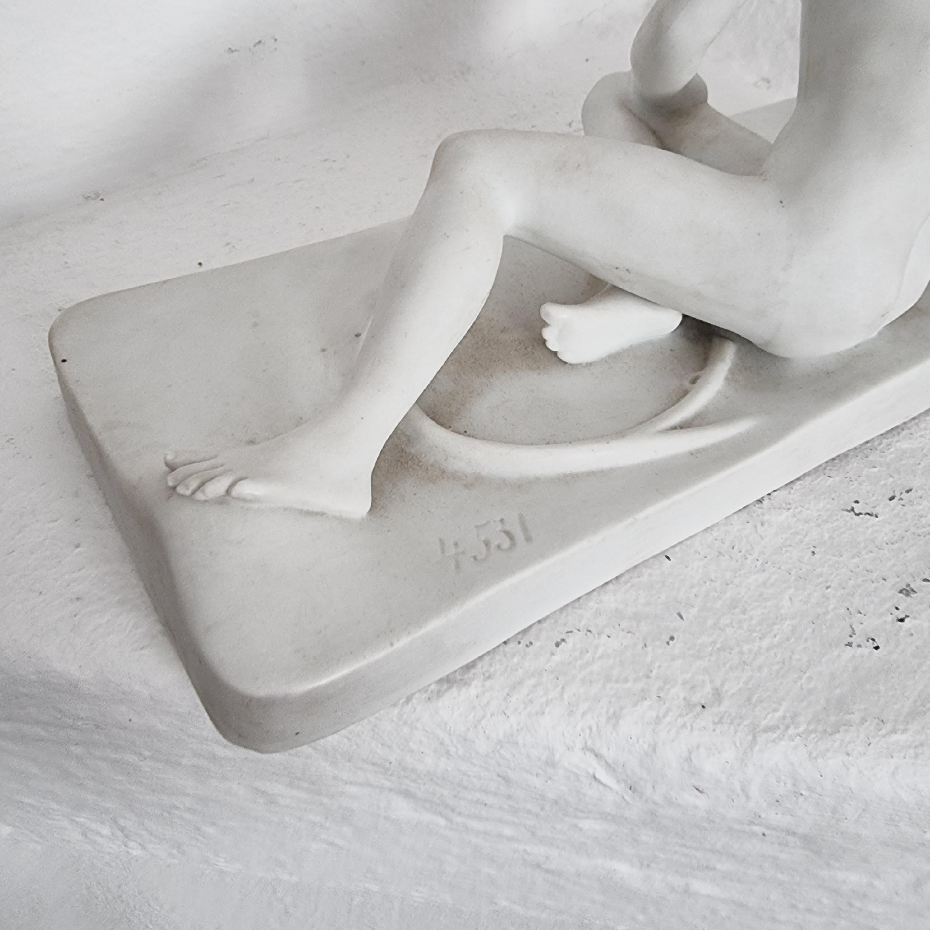 Porcelain Parian Figurine, 'the Dying Gaul', Mid-20th Century 