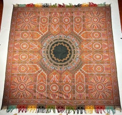A Parisian Paisley Cashmere Moon Shawl With Signature French Circa 1860