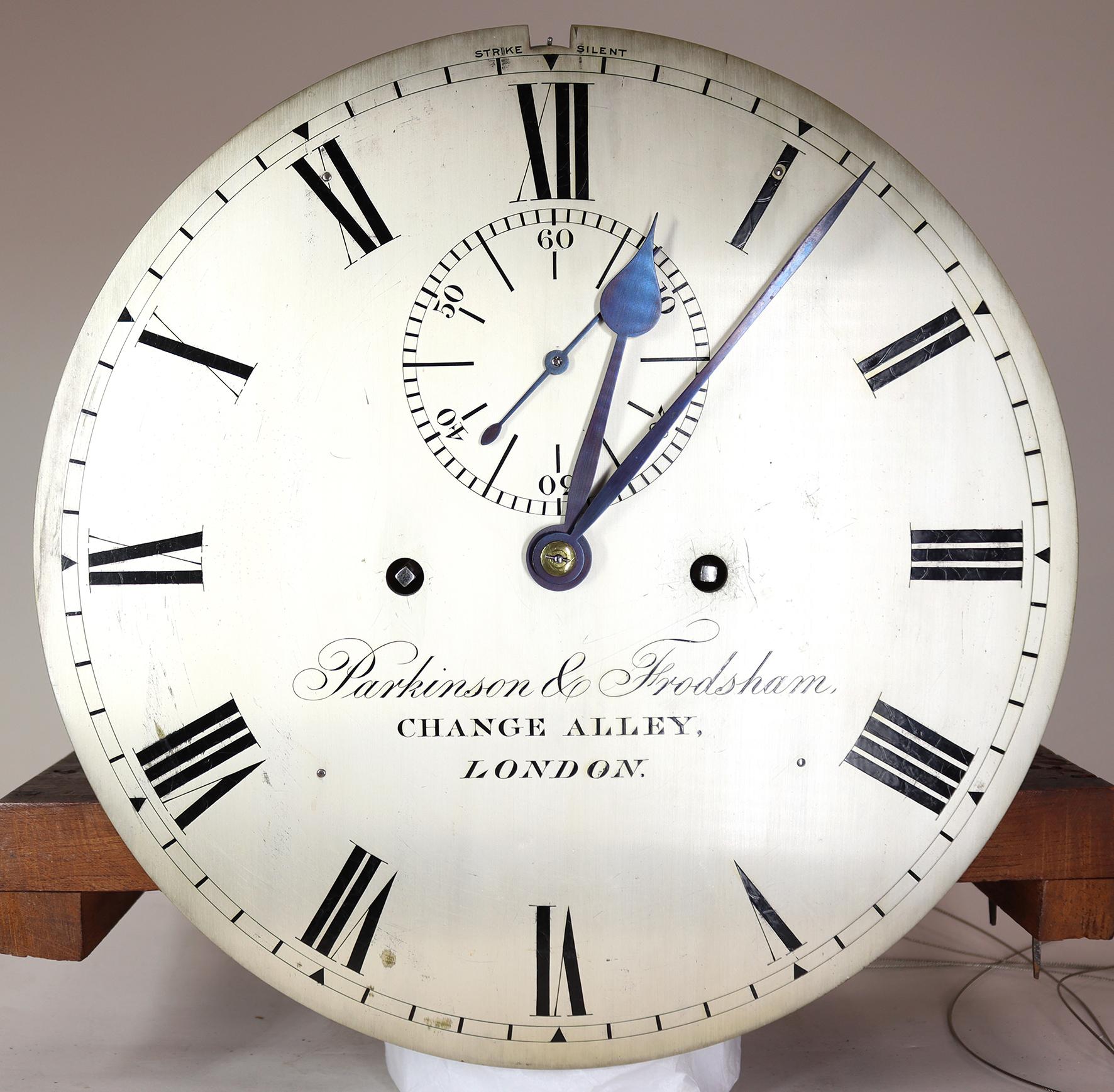 Silvered A Parkinson & Frodsham Eight Day Longcase For Sale