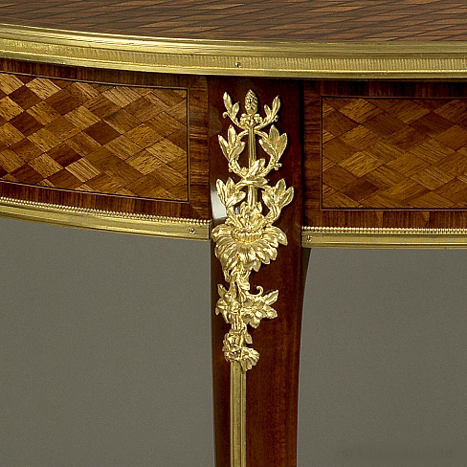 French Parquetry Inlaid Centre Table Attributed to François Linke, circa 1900 For Sale
