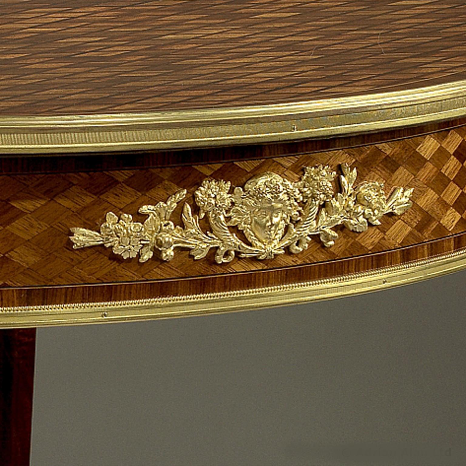 Gilt Parquetry Inlaid Centre Table Attributed to François Linke, circa 1900 For Sale