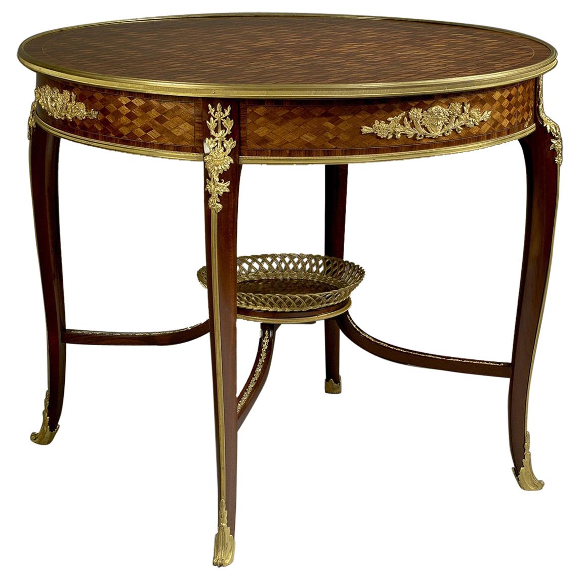 Parquetry Inlaid Centre Table Attributed to François Linke, circa 1900