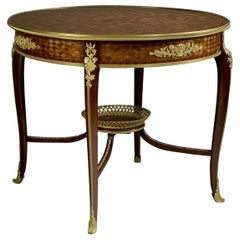 Antique Parquetry Inlaid Centre Table Attributed to François Linke, circa 1900