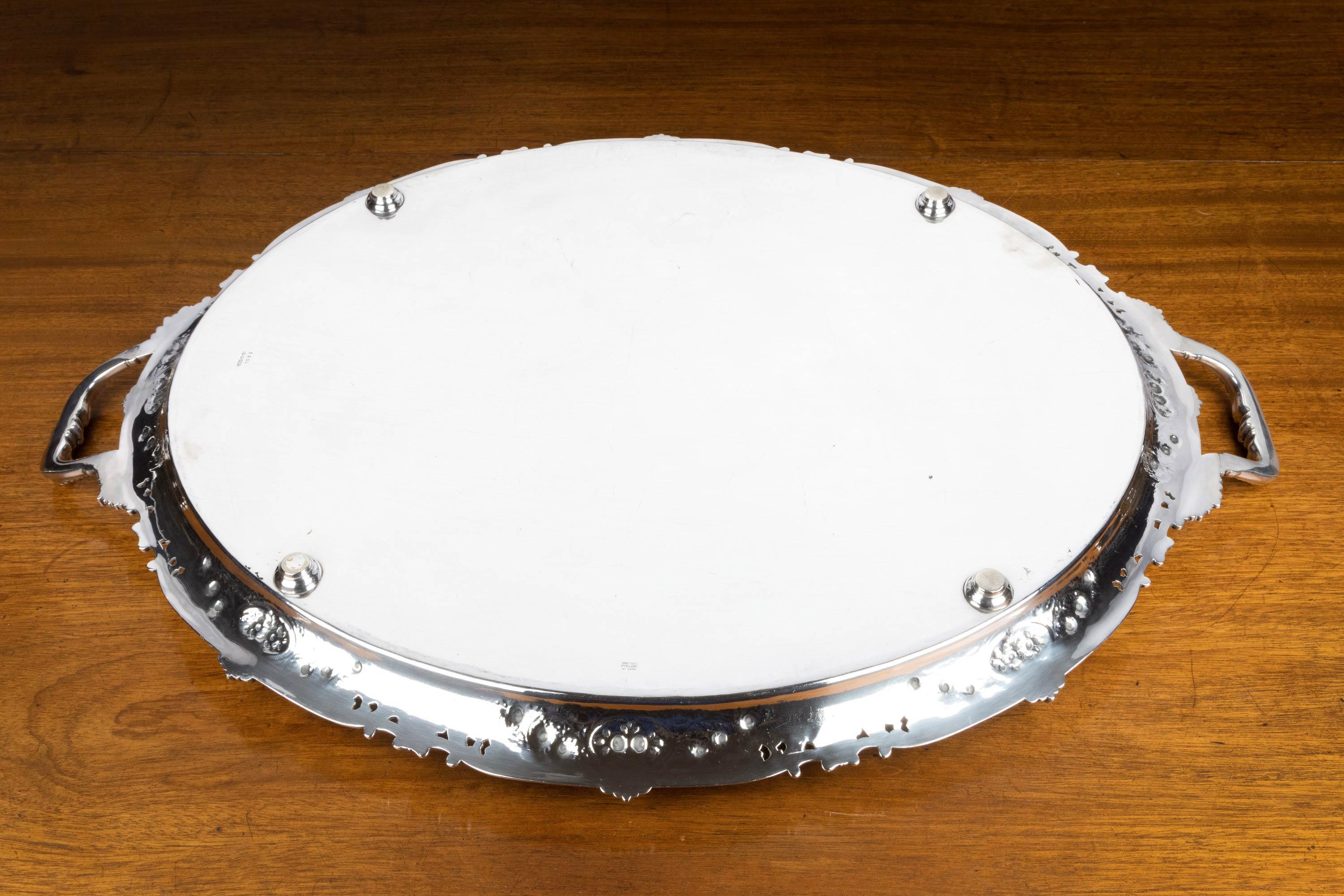 Silver Plate A Particularly Fine Quality Late Nineteenth Century, Large Oval Tray