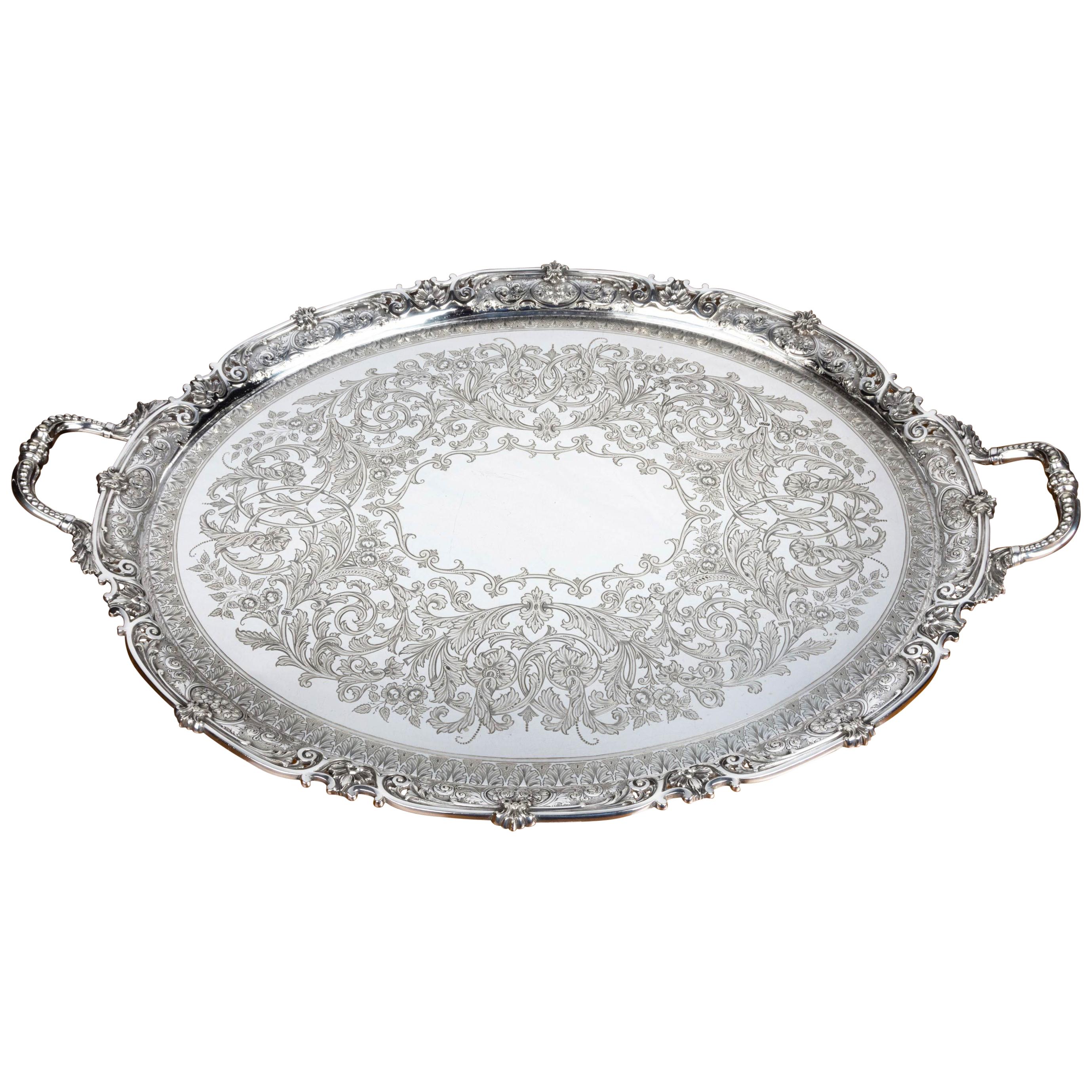 A Particularly Fine Quality Late Nineteenth Century, Large Oval Tray