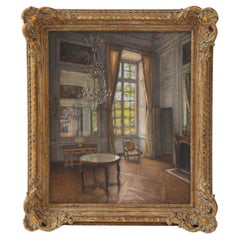 A Pastel Painting of a 19th-Century French Interior