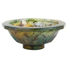Pate de Verre Multicolored Glass Bowl by Fancois-Emile Decorchemont