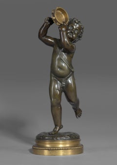 Patinated and Gilt Bronze Figure of a Dancing Putto, After Clodion, circa 1860