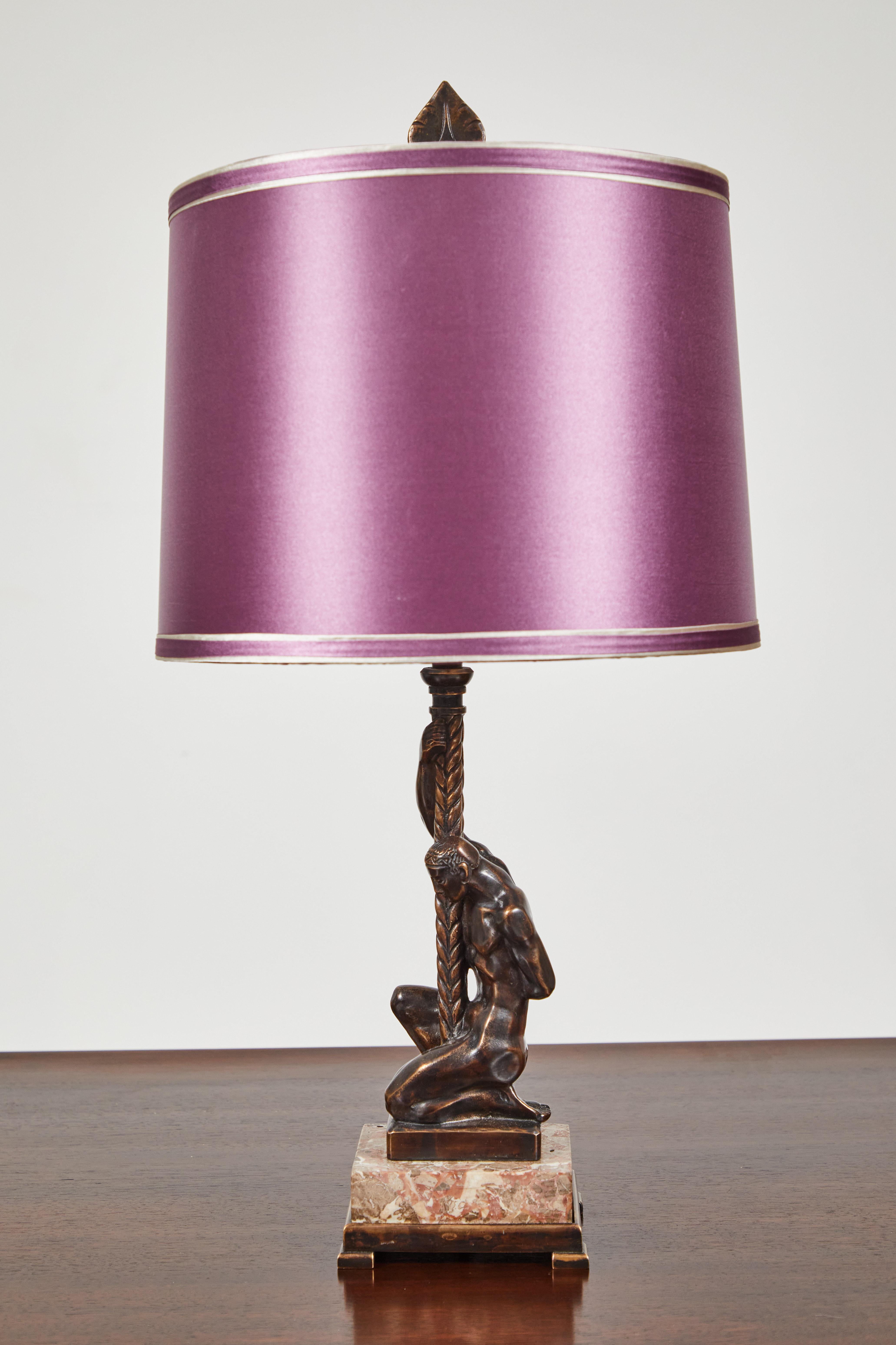 This stunning lamp by Oscar Bach features a brass 