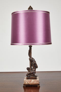 Patinated Brass "Atlas" Lamp by Oscar Bach