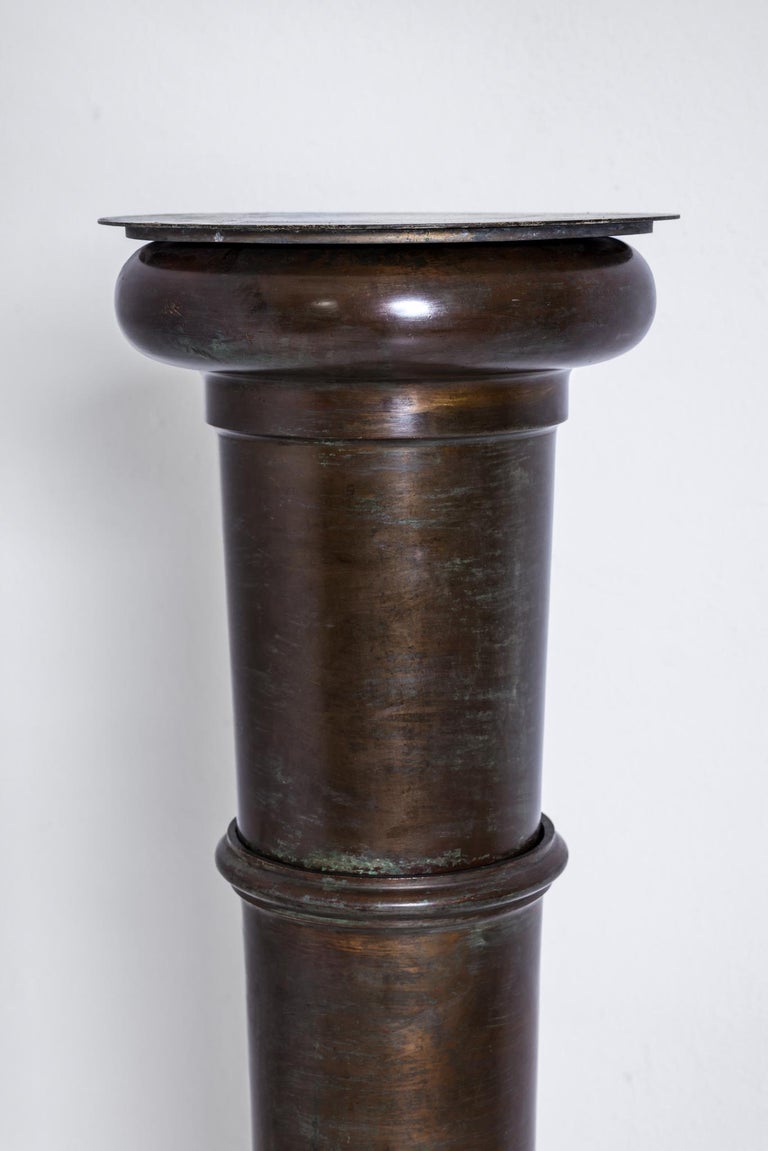 Patinated Brass Display Pedestal For Sale at 1stDibs