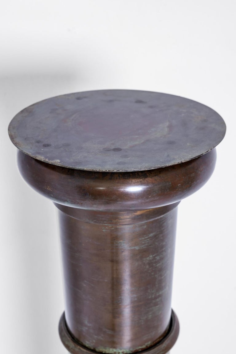 Patinated Brass Display Pedestal For Sale at 1stDibs