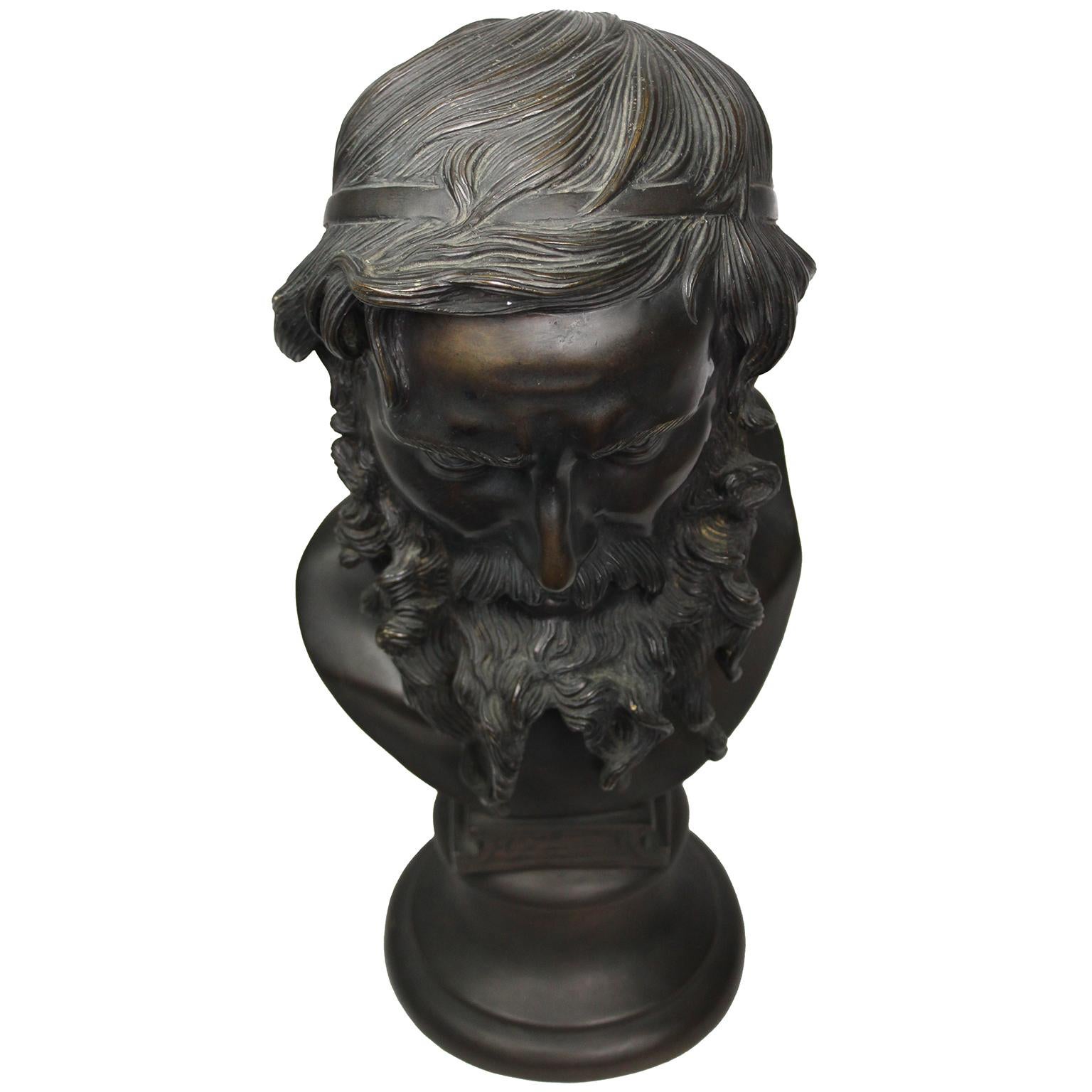 A Patinated Bronze Bust of 